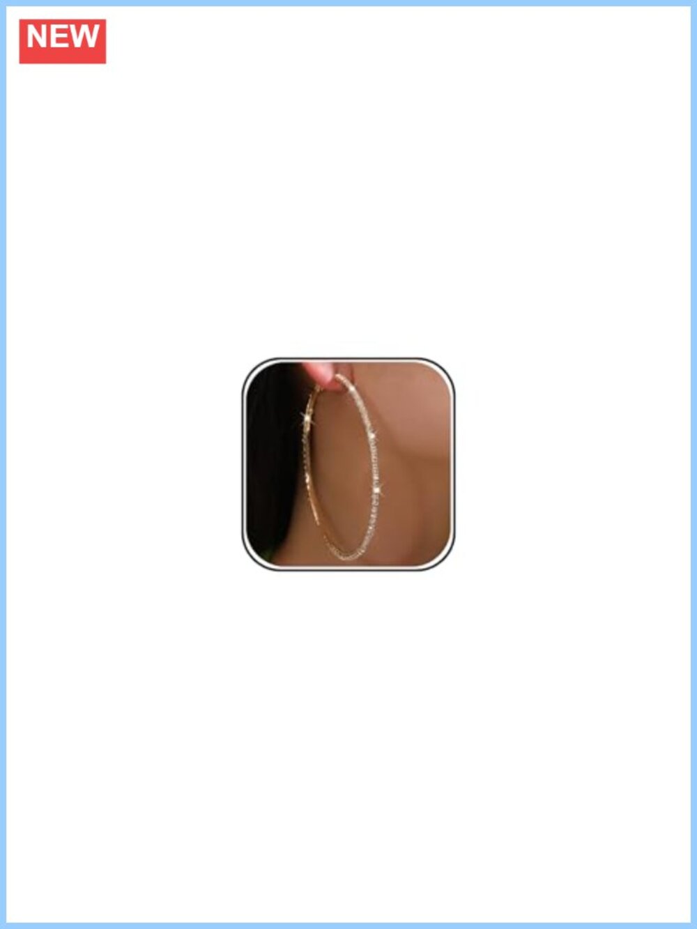 Rhinestone Hoop Earrings Women Sparkly Big Hoop Jewelry Alloy